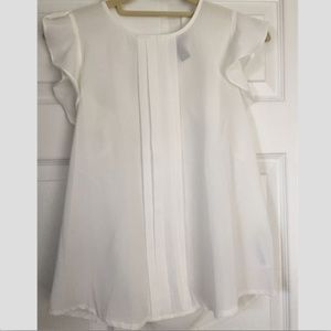 Forever 21 Women's Small, White Flowy Blouse